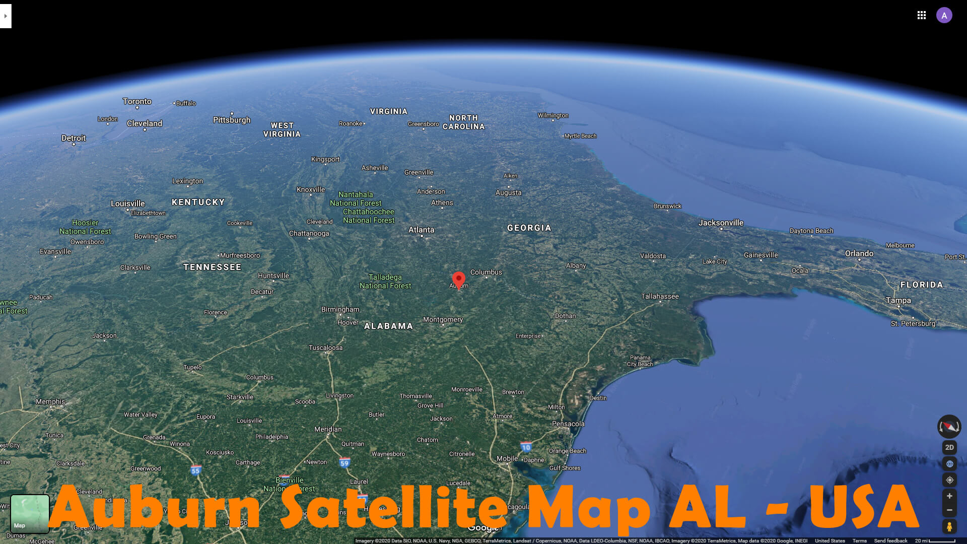 Auburn Satellite Map AL   USA